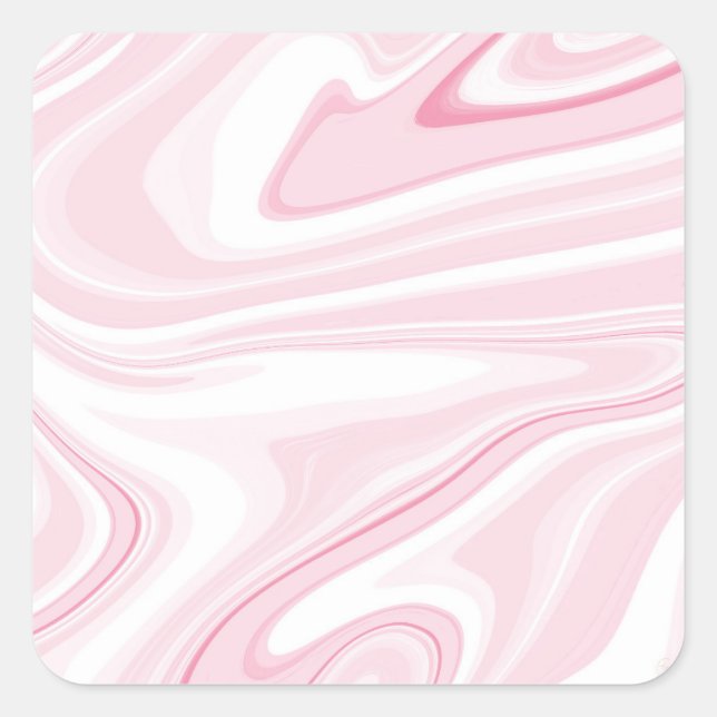 Retro Liquid Swirl Pink Painting Aesthetic Square Sticker (Front)