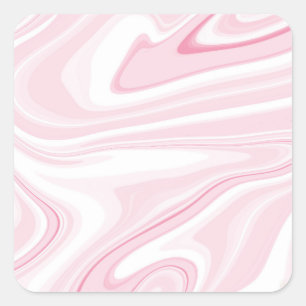 Retro Liquid Swirl Pink Painting Aesthetic Square Sticker