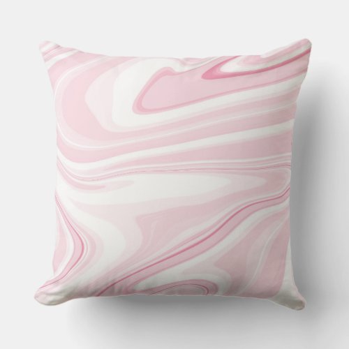 Retro Liquid Swirl Pink Painting Aesthetic Throw Pillow