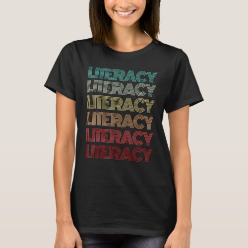 Retro Literacy Teacher Preschool Kinder School Rea T_Shirt