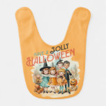 Retro Little Children on Halloween Trick or Treat Baby Bib