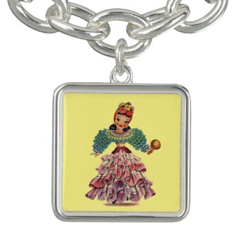 Retro Little Lady Of Latin America Bracelet by WingSong at Zazzle