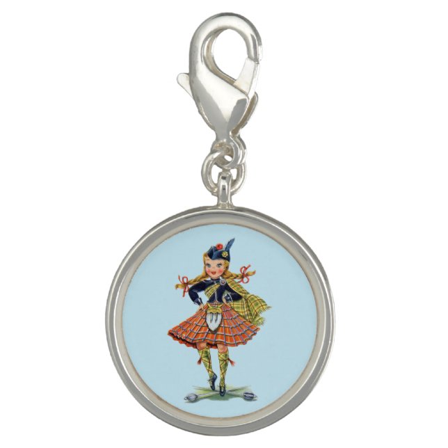 Retro Little Lady Of Scotland Charm (Front)