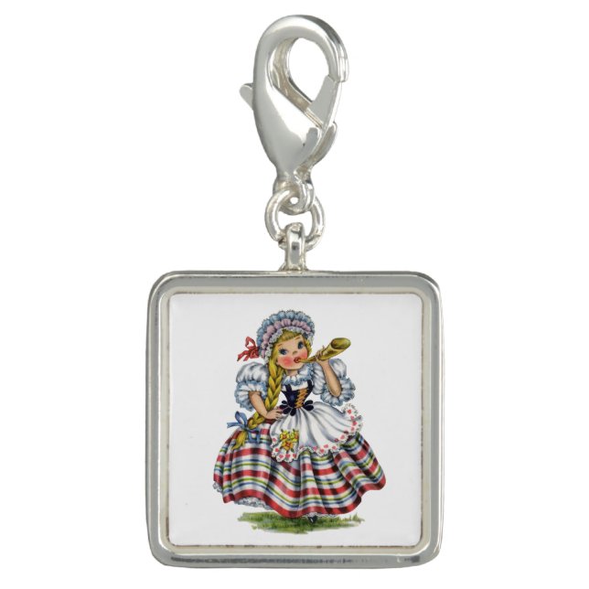 Retro Little Lady of Switzerland Charm (Front)