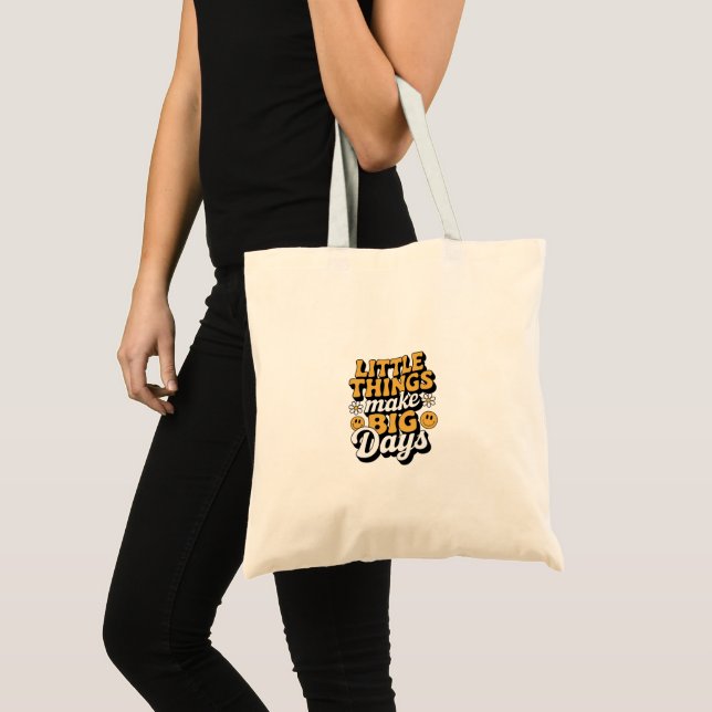 Retro Little Things, Big Days Tote Bag (Front (Product))