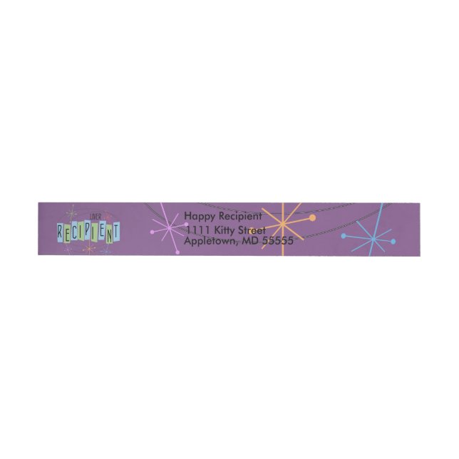 Retro Liver Transplant Recipient, stars Wrap Around Address Label (Individual)