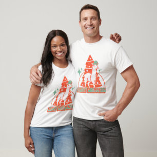 Retro Llama Alpaca Christmas Animal Character  T-Shirt