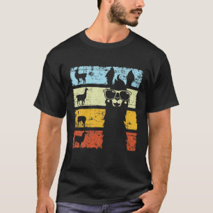 Retro Llama Alpaca With Sunglasses Used Look Vinta T-Shirt