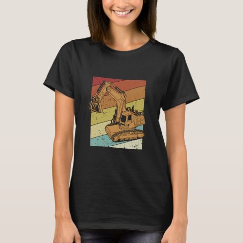 Retro Loader Backhoe Hydraulic Driver Excavator Op T_Shirt