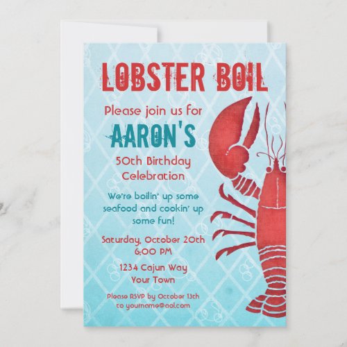 Retro Lobster Custom Invite