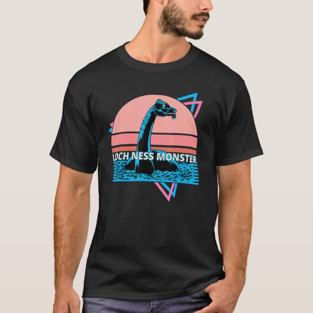 Retro Loch Ness Monster Cryptid  Nessie Vaporwave T-Shirt (Front)