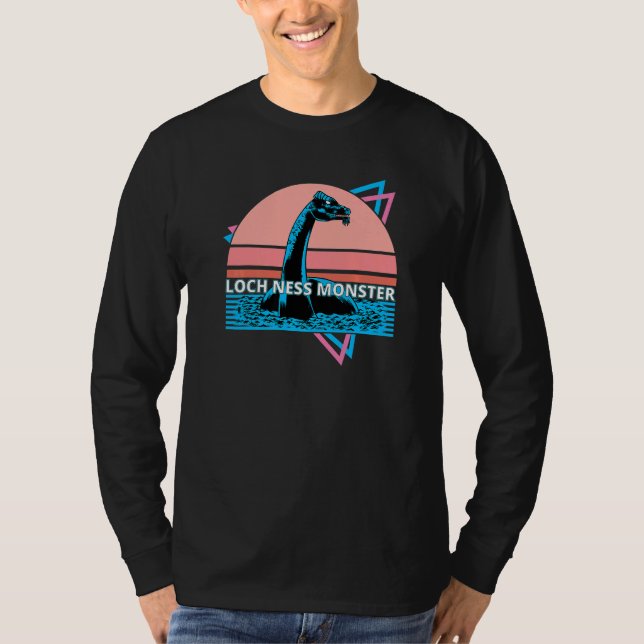 Retro Loch Ness Monster Cryptid Nessie Vaporwave T-Shirt (Front)