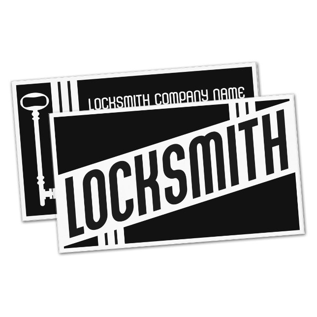 retro locksmith business card
