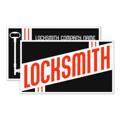 Customizable retro locksmith business card templates