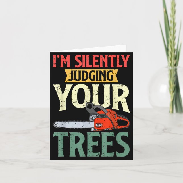 Retro Logger Lumberjack Arborist Dad Apparel Co. S Card (Front)