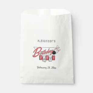 Retro Logo Bowling Birthday Party Favor Bag