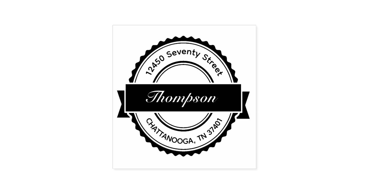 Retro Logo Circle Label Self-inking Stamp | Zazzle