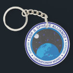 Retro Logo Circular Keychain<br><div class="desc">Circular keychain with retro logo.</div>