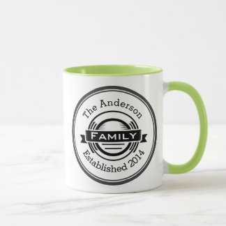 Retro Logo Style Personalized Family Name Mug
