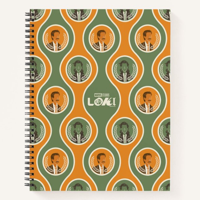 Retro Loki & Mobius Pattern Notebook (Front)