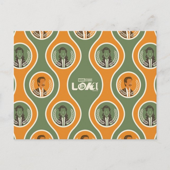 Retro Loki & Mobius Pattern Postcard (Front)