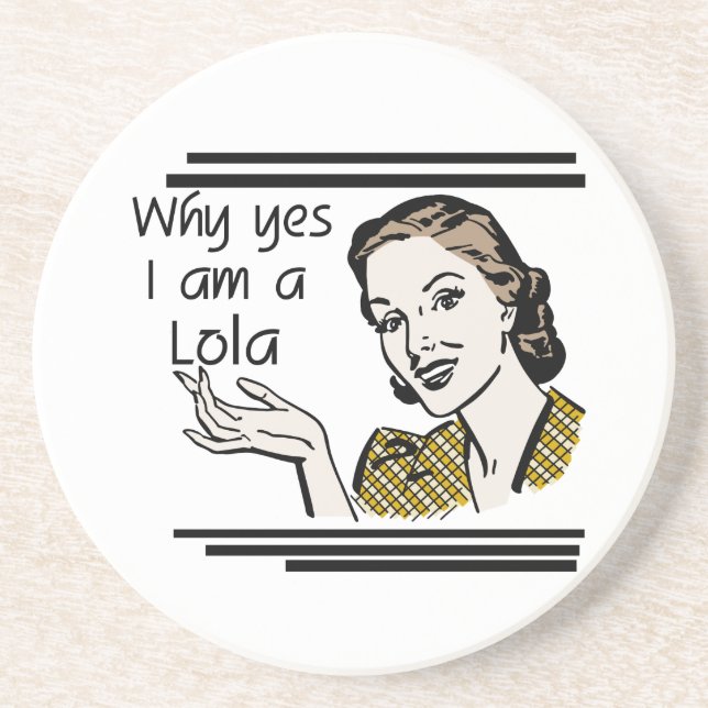 Retro Lola T-shirts and Gifts Drink Coaster (Front)