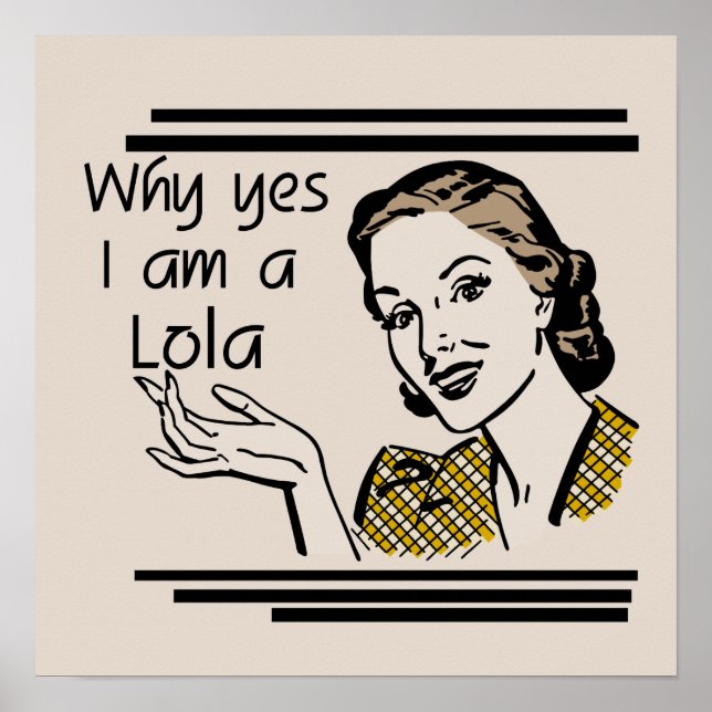Retro Lola T-shirts and Gifts Poster (Front)