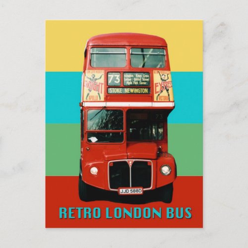 Retro London Bus Postcard