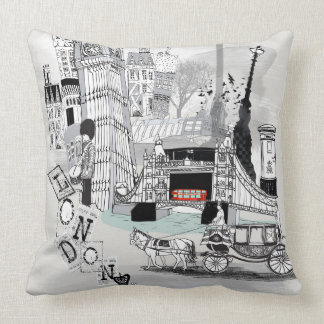 Retro London City Printed Cushion