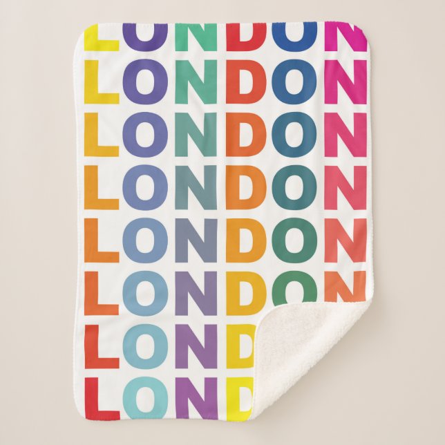 Retro London England poster Sherpa Blanket (Front)