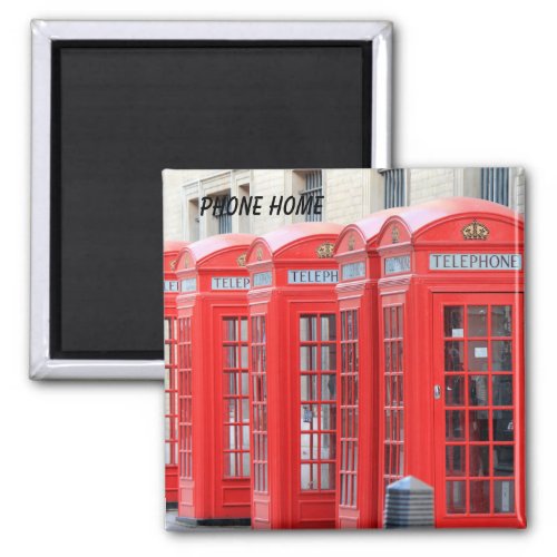 Retro London Red Telephone Boxes Magnet