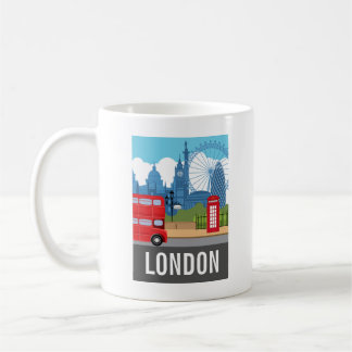 Retro London Tea Iconic Landmarks Coffee Mug