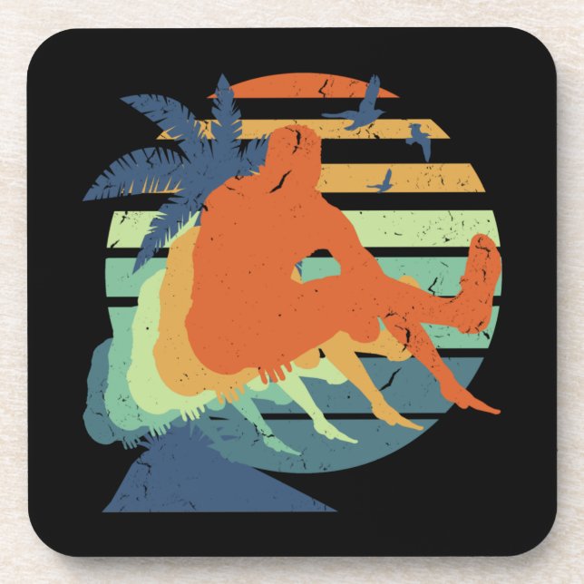 Retro Long Jump Track & Field Olympic Athlete Fan Beverage Coaster (Front)