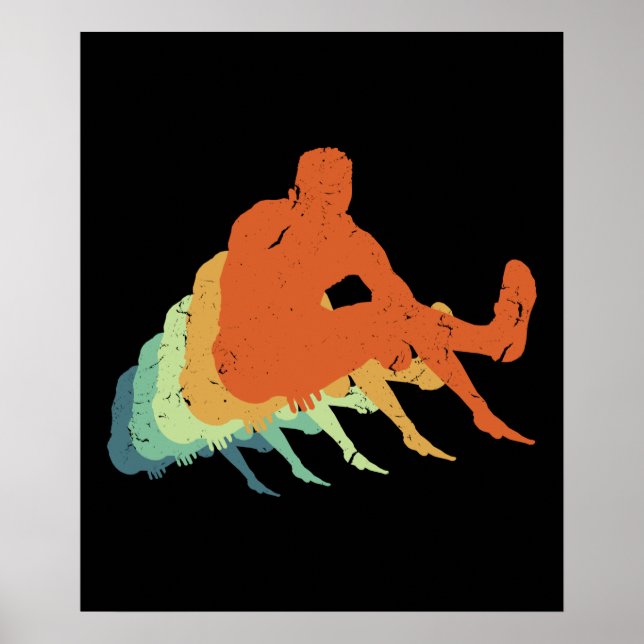 Retro Long Jump Track & Field Olympic Athlete Fan Poster (Front)