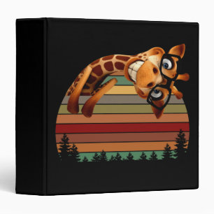 Retro Long Neck Animal Giraffe Zoo 3 Ring Binder