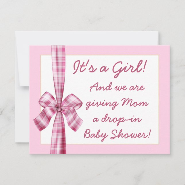 retro look baby shower invitation for a girl (Front)