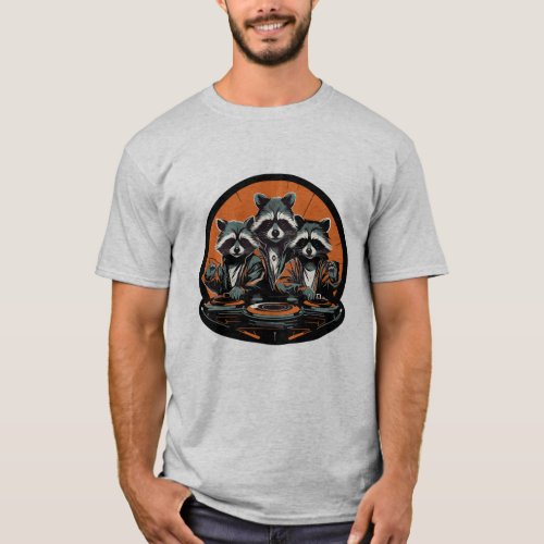 Retro Look Band of Raccoon Recording Artists Fun  T_Shirt