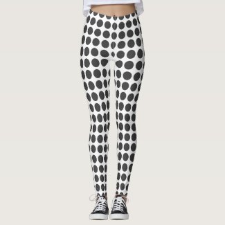 Retro look Black polka dots your color leggings