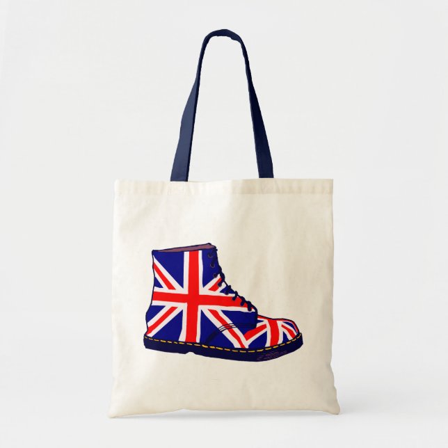 Retro look british boot pop art tote bag (Front)