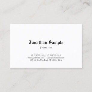 Retro Look Classic Old English Font Nostalgic Cool Business Card