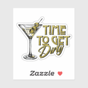 Retro-look Dirty Martini Fun Sticker