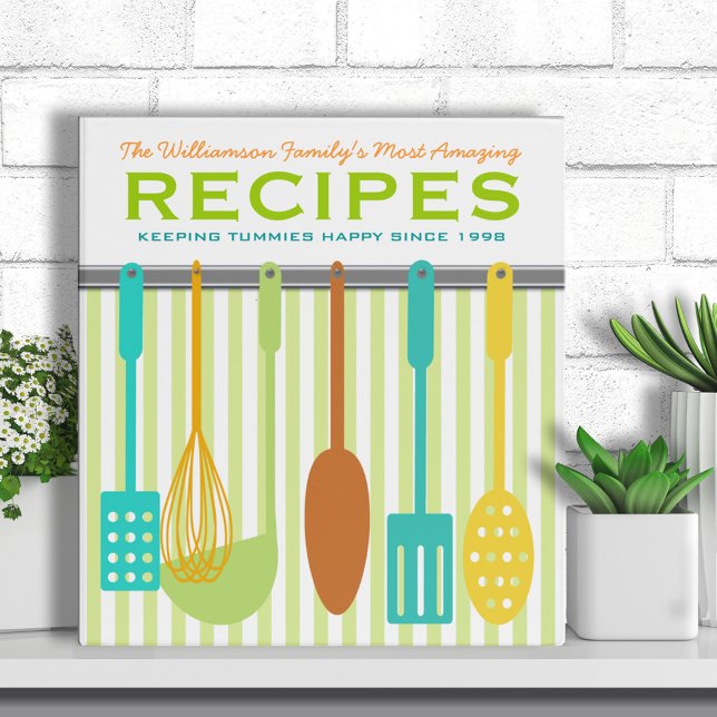 Retro Look Family Recipes Personalized Binder (Creator Uploaded)