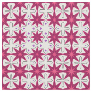 Retro look pattern pink and purple starburst fabric