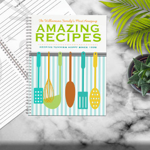 Retro Look Personalized Recipe Notebook