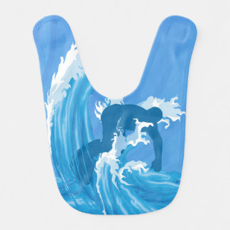 Retro look surfer art bib
