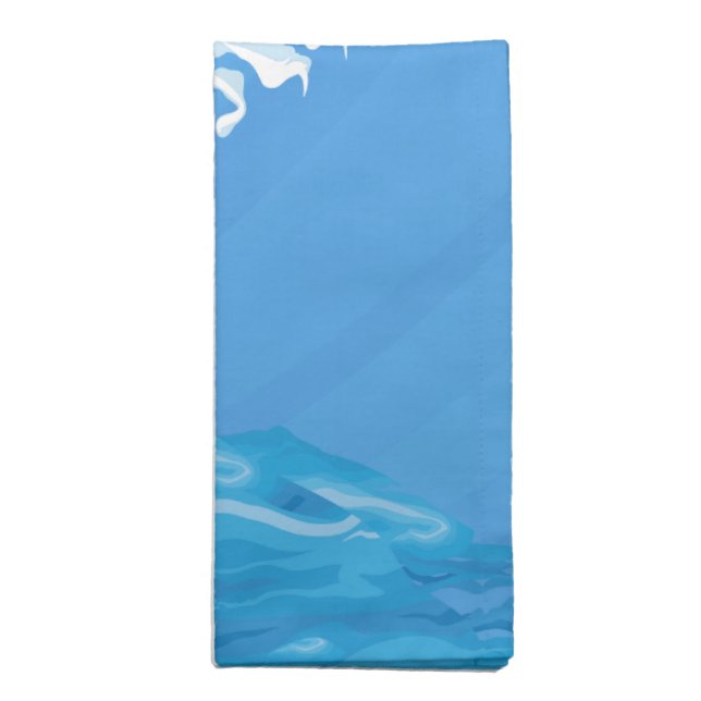 Retro look surfer surfing the wave napkin (Folded)