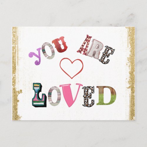 Retro Look You are Loved Postcard