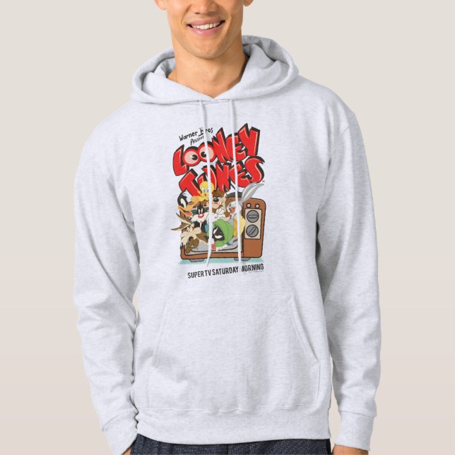 Retro LOONEY TUNES™ Bursting From TV Hoodie (Front)