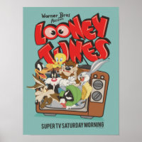 Retro LOONEY TUNES™ Bursting From TV