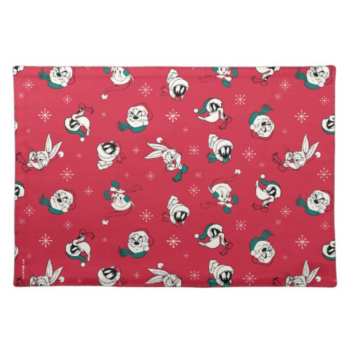 Retro LOONEY TUNES Winter Holiday Pattern Cloth Placemat